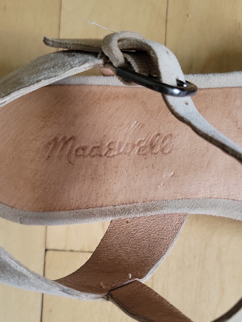 Madewell Taupe Block Heel Ankle-Strap Sandals - 6.5 - Picture 2 of 7